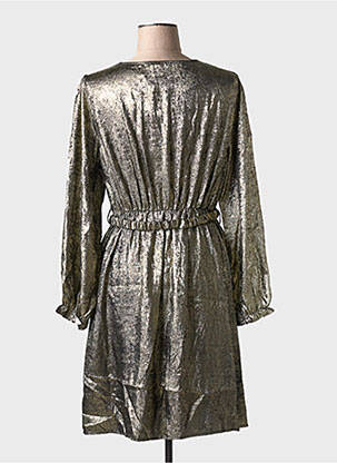 Robe mi-longue manches longues manches longues or MAELLE femme