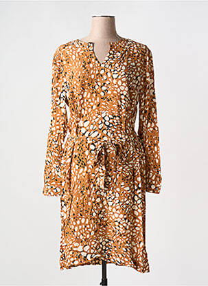 Robe mi-longue manches longues manches longues marron DIANE LAURY femme