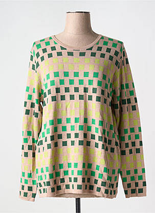 Pull coupe cintrée manches longues beige SIGNATURE femme