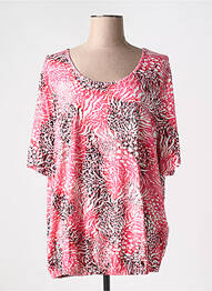 T-shirt manches mi-longues manches courtes rose SIGNATURE femme