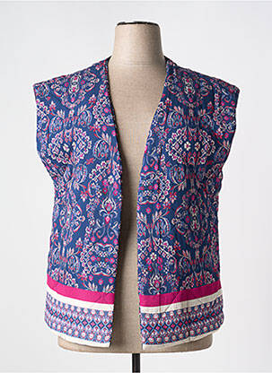 Gilet sans manche tissage matelassé bleu C'EST BEAU LA VIE femme