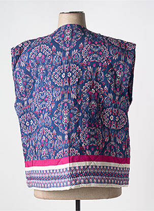 Gilet sans manche tissage matelassé bleu C'EST BEAU LA VIE femme