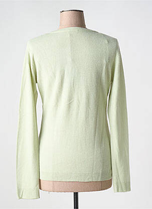 Gilet manches longues col rond vert FELINO femme