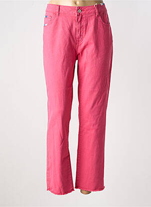 Jeans coupe droite stretch taille normale rose C'EST BEAU LA VIE femme