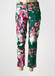 Pantalon 7/8 tissage popeline taille basse vert MORGAN femme