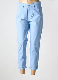 Pantalon 7/8 taille à pinces taille basse bleu LCDN femme