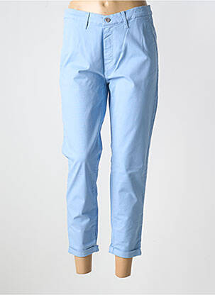 Pantalon 7/8 taille à pinces taille basse bleu LCDN femme