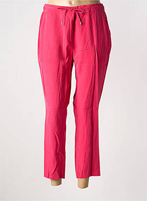Pantalon 7/8 tissage popeline taille normale rose JULIE GUERLANDE femme