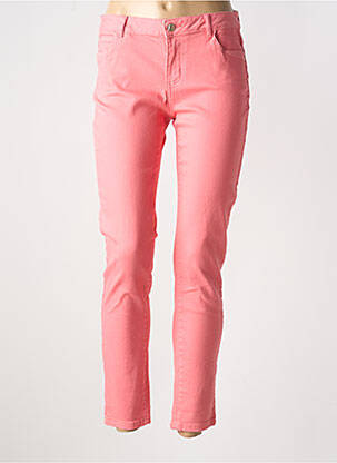Jeans coupe slim taille basse taille basse rose MORGAN femme