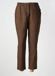 Pantalon 7/8 taille haute taille haute marron C'EST BEAU LA VIE femme