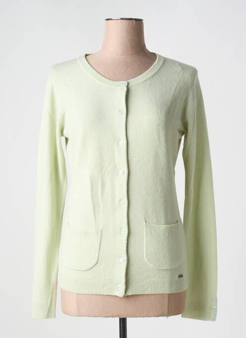 Gilet manches longues vert FELINO pour femme