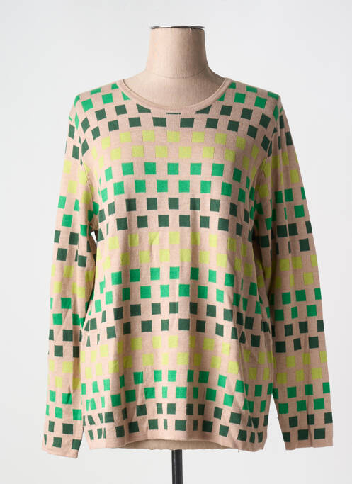 Pull coupe cintrée manches longues beige SIGNATURE femme