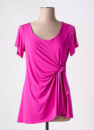 T-shirt stretch manches courtes rose AN II VITO femme