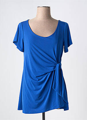 T-shirt stretch manches courtes bleu AN II VITO femme