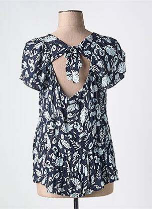 Top manches courtes manches courtes bleu ÉTYMOLOGIE femme