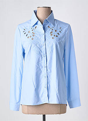 Chemisier coupe droite manches longues bleu UNIKA femme