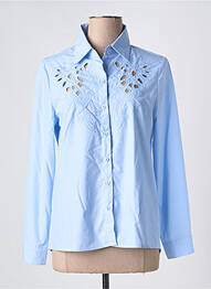 Chemisier coupe droite manches longues bleu UNIKA femme