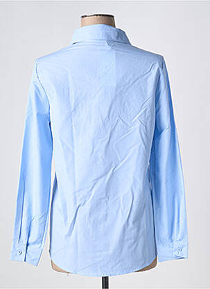 Chemisier coupe droite manches longues bleu UNIKA femme