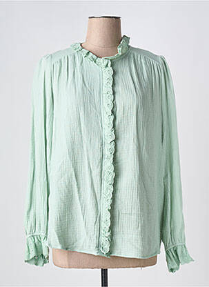 Chemisier coupe cintrée manches longues vert MUSY MUSE femme