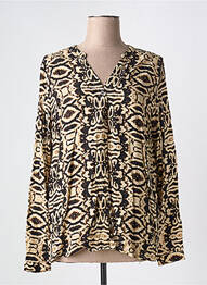 Chemisier imprimé fantaisie manches longues marron SIGNATURE femme