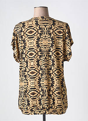 T-shirt imprimé fantaisie manches courtes marron SIGNATURE femme