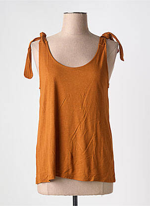 Débardeur tissage jersey sans manche marron LOLA ESPELETA femme