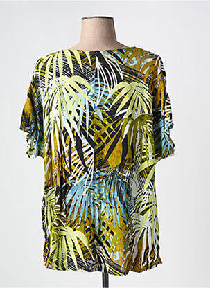 T-shirt col v manches courtes vert CISO femme