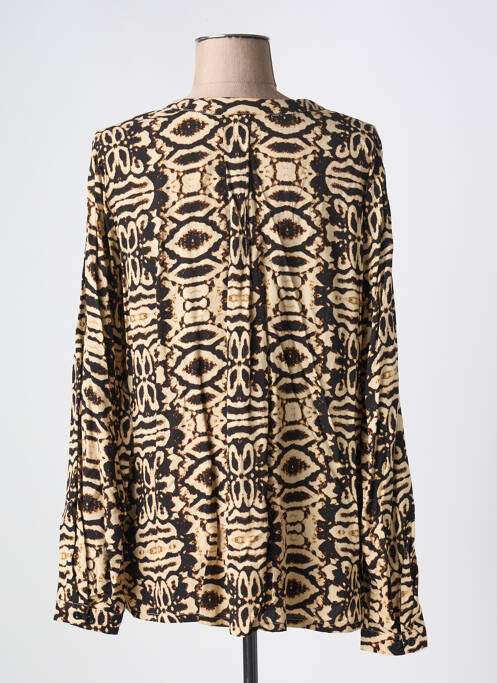 Chemisier imprimé fantaisie manches longues marron SIGNATURE femme