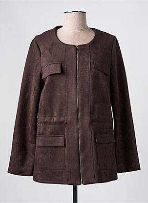 Manteau court poches sans capuche marron RENATTO BENE femme