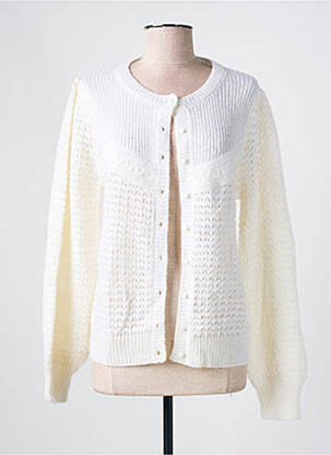 Gilet manches longues col rond beige C'EST BEAU LA VIE femme