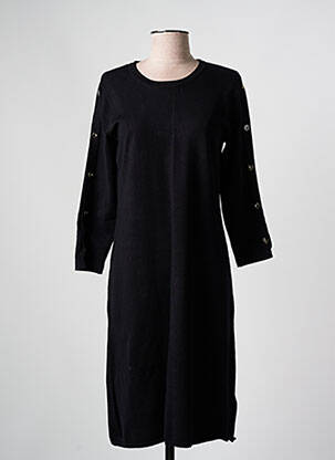 Robe mi-longue manches longues manches longues noir SIGNATURE femme