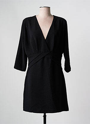 Robe courte manches 3/4 manches 3/4 noir MORGAN femme