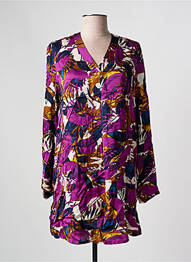 Robe courte manches longues manches longues violet SIGNATURE femme