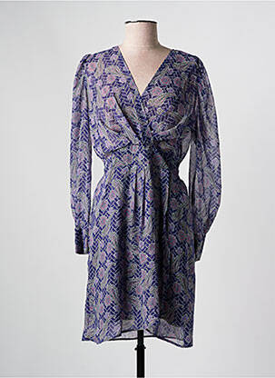 Robe mi-longue manches longues manches longues violet MORGAN femme