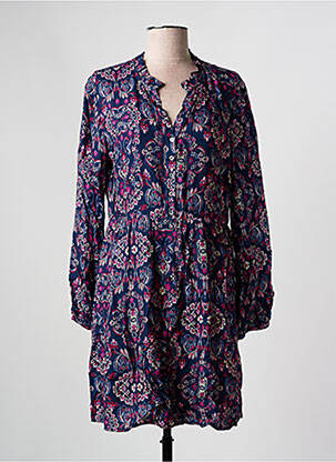 Robe courte manches longues manches longues bleu C'EST BEAU LA VIE femme