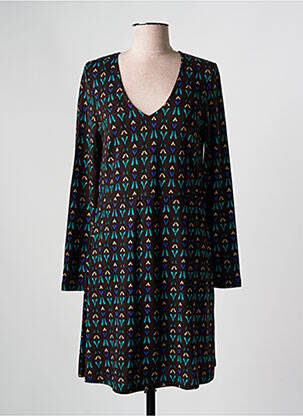 Robe courte coupe évasée manches longues marron SURKANA femme