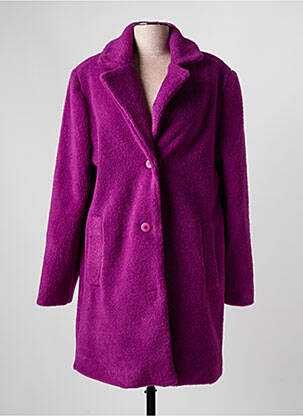 Manteau long coupe cintrée sans capuche violet SPG WOMAN femme