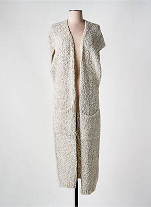Gilet manches courtes maille tricot beige LOLA ESPELETA femme