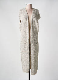 Gilet manches courtes maille tricot beige LOLA ESPELETA femme