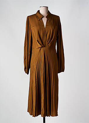 Robe longue manches longues manches longues marron NÜ femme
