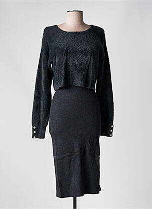 Robe mi-longue gris MORGAN pour femme