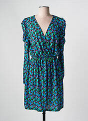 Robe Morgan Bleue Argentée Manches Courtes Taille 38 - Occasion Très Bon état