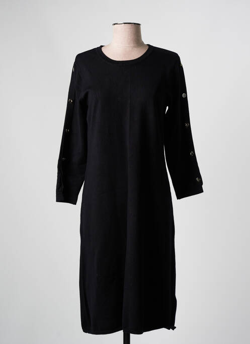 Robe mi-longue manches longues manches longues noir SIGNATURE femme