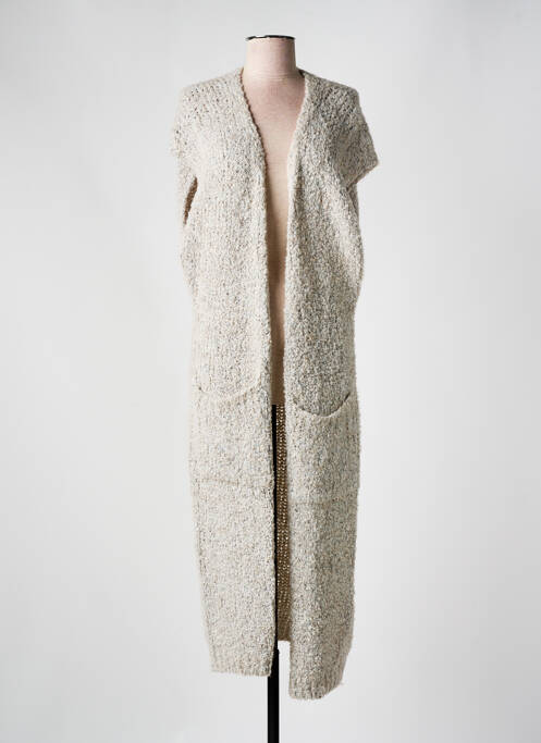 Gilet manches courtes beige LOLA ESPELETA pour femme