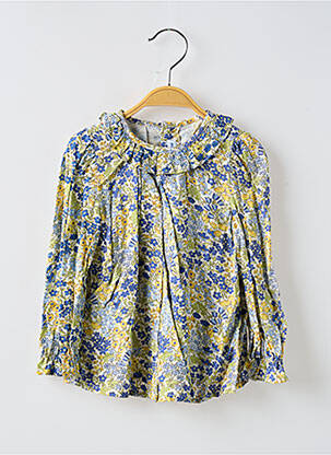Robe mi-longue col claudine manches longues bleu MAYORAL fille