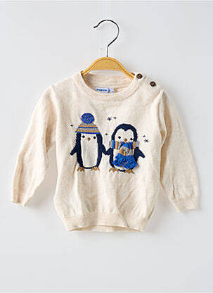 Pull col rond manches longues beige MAYORAL garçon