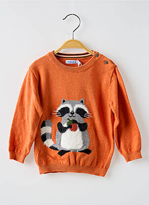 Pull broderie manches longues orange MAYORAL garçon