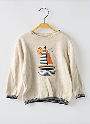 Pull broderie manches longues beige MAYORAL garcon