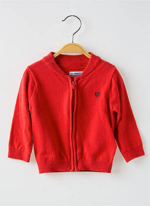 Gilet manches longues col rond rouge MAYORAL garcon