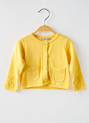 Gilet manches longues coupe droite jaune MAYORAL fille
